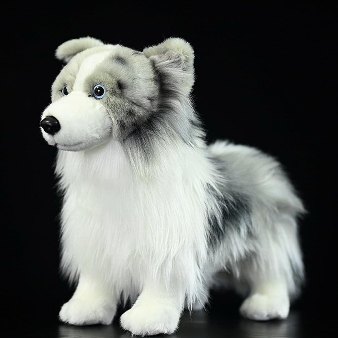 木彫動物⑅犬(ボーダーコリー)⑅インドネシア Amazon | JJM ボーダー・コリー 可愛い 犬 フィギュア 動物